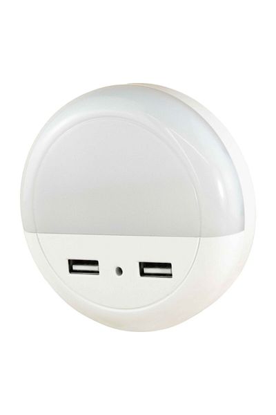 startech مصباح ليلي LED متين يعمل بالبطارية مزود بمستشعر 2 USB