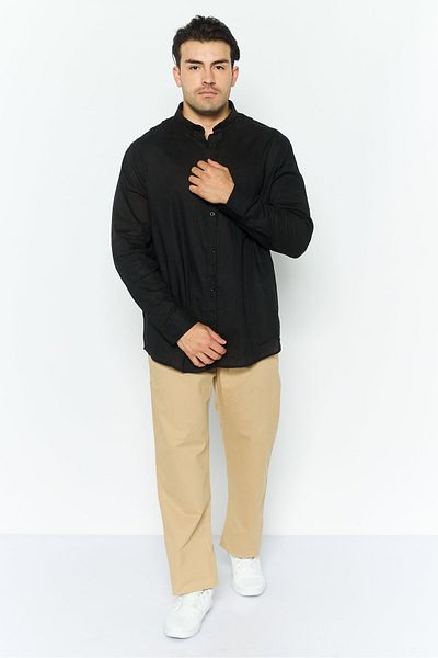 Threadbare Men Regular Fit Solid Long Sleeve Casual Shirt, Black