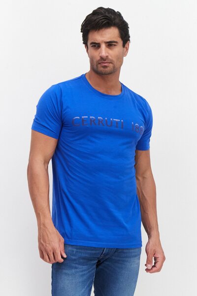 Cerruti 1881 تي شيرت رجالي بأكمام قصيرة ورقبة دائرية وشعار العلامة التجارية، ...