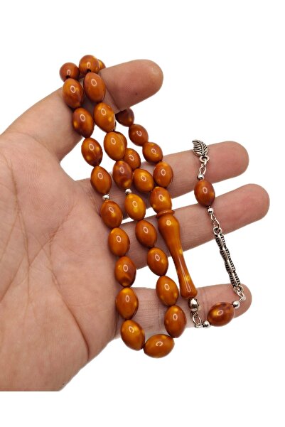 Han Ticarethane Оранжево-бял рязан прах от кехлибарени молитвени мъниста