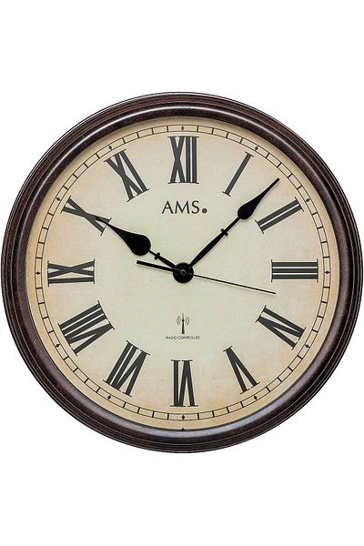 AMS Ceas de perete 5977, cuarț, crem, analogic, clasic
