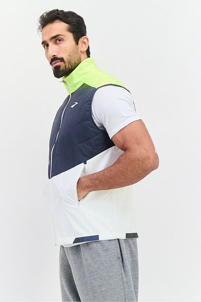 Brooks Men Sportswear Fit Sleeveless Running Vest Jacket, Lime