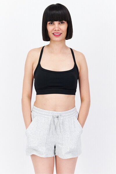 Cozi Women Brand Logo Non Padded Sports Bra, Black