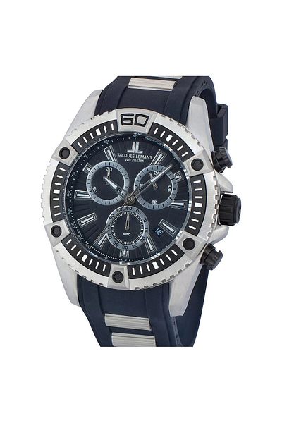 Jacques Lemans Ανδρικό ρολόι Jacques Lemans 1-1805B, Quartz, 46mm, 20ATM