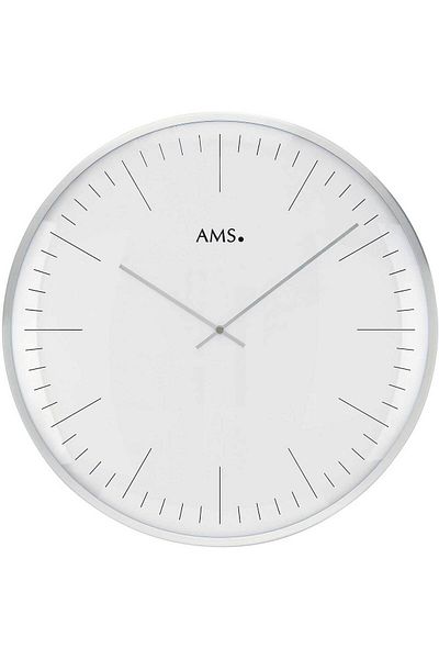 AMS Wall Clock 9540, Quartz, White, Analogue, Modern