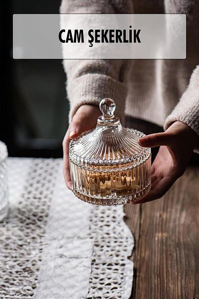 Hangora Striped Glass Sugar Bowl
