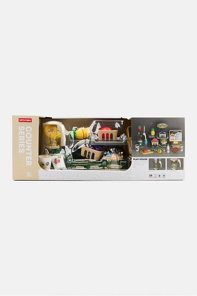 Toy Chef 24 Pcs Mini Fruit Juice Play Shop Sets, Grey