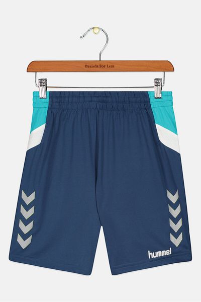 hummel Kids Boy Sportswear Fit Brand Logo Training Shorts, Navy