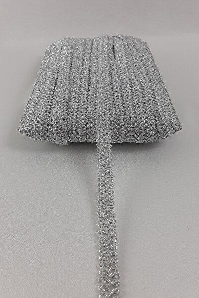 Hayalperest boncuk Simli Gri Dekoratif Şerit Su Taşı