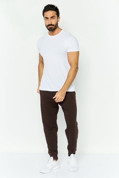 GAP Men Regular Fit Embroidered Logo Jogger Pants, Dark Brown