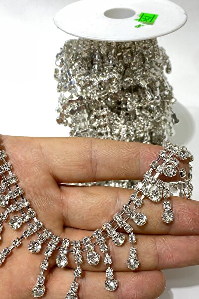 Hayalperest boncuk Taşlı Püsküllü Aksesuar Şerit Taş Aplik 1 mt