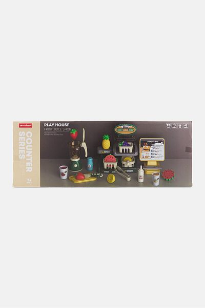 Toy Chef 24 Pcs Mini Fruit Juice Play Shop Sets, Grey