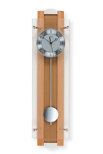 AMS Wall Clock 5259/18, Quartz, Silver, Analogue, Modern