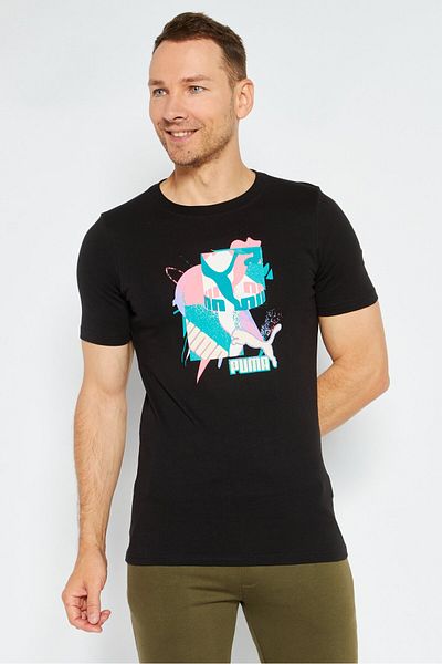 Puma Men Sportswear Fit Short Sleeves Outdoor T-Shirt, Black