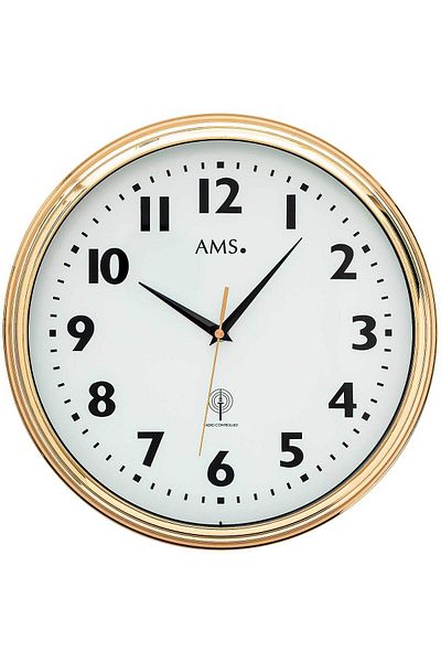 AMS Wall Clock 5963, Quartz, White, Analogue, Modern