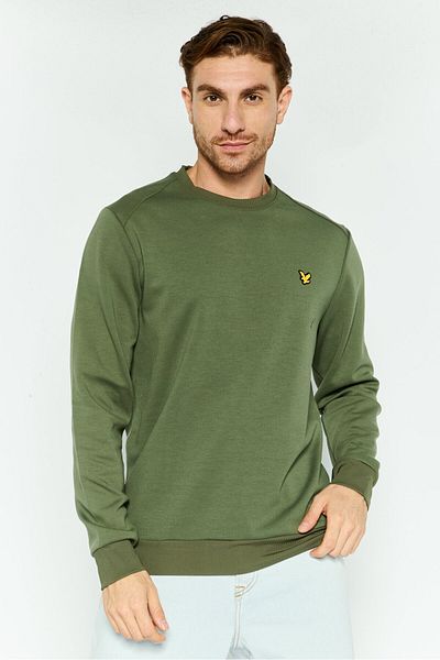 Lyle & Scott Men Crew Neck Long Sleeve Brand Logo Sweatshirt, Olive