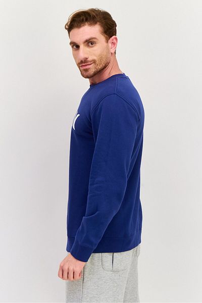 Hurley Men Sportswear Fit Long Sleeve Outdoor Sweatshirts, Navy Blue