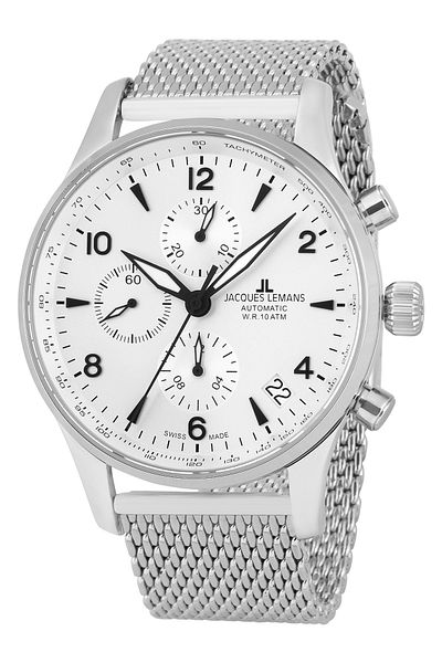 Jacques Lemans Ανδρικό ρολόι Jacques Lemans 1-1935B, Automatic, 44mm, 10ATM