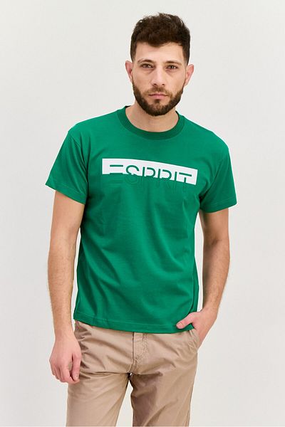 Esprit Men Crew Neck Short Sleeve Graphic T Shirt, Green