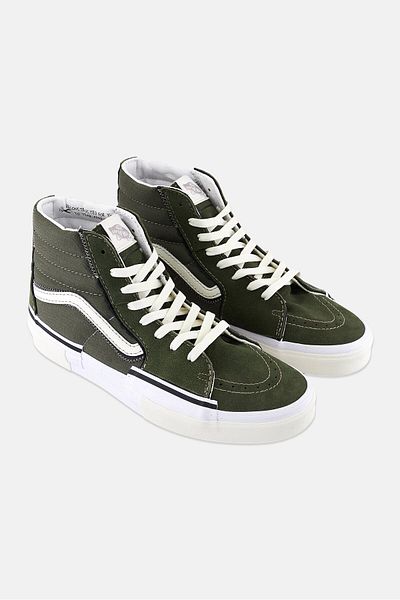 Vans Men Sk8 Hi Reconst Lace Up Shoes, Olive
