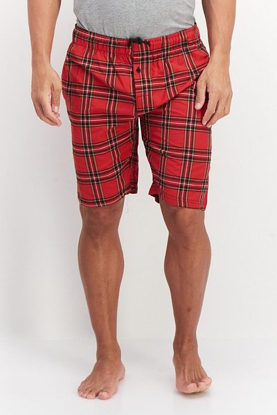 Outdoor Life Men Plaid Pajama Shorts, Red Combo