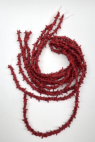 Hayalperest boncuk Coral Red Star Stone Beads