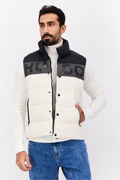 Hugo Boss Men Brand Logo Sleeveless Vest Jacket, Black