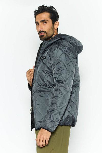 Hurley Men Sportwear Fit Hooded Outdoor Jacket, Grey