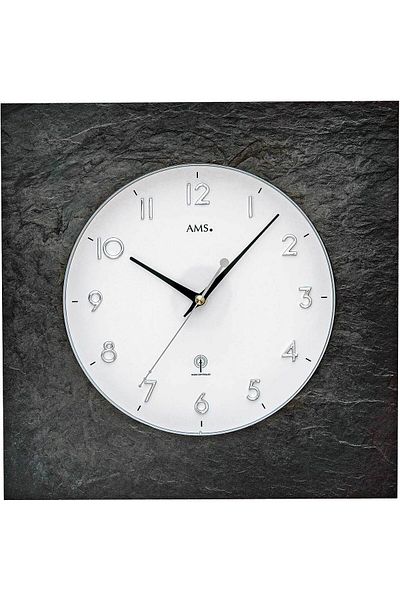 AMS Wall Clock 5546, Quartz, White, Analogue, Modern