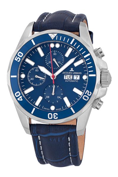 Jacques Lemans Mens Watch 1-1926c, Automatic, 44mm, 10atm