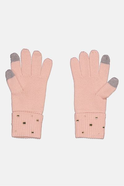 Michael Kors Women 1 Pair Embellished Gloves, Pink