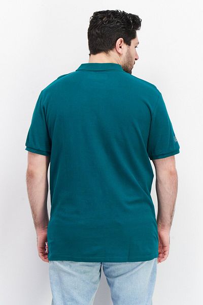 Aston Martin Men Regular Fit Brand Logo Short Sleeves Polo, Green