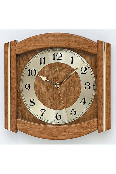 AMS Wall Clock 5822/4, Quartz, Gold, Analogue, Classic
