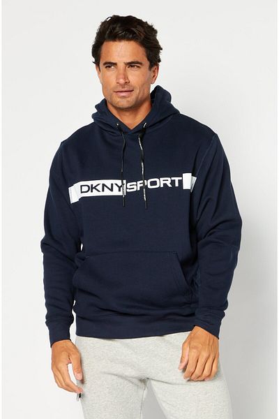 DKNY Sport Men Sportswear Fit Training Hoodie, Navy