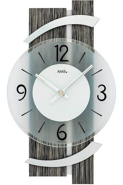 AMS Wall Clock 9547, Quartz, Transparent, Analogue, Modern