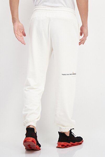Puma Men Sportswear Fit Brand Logo Training Sweatpants, Cream