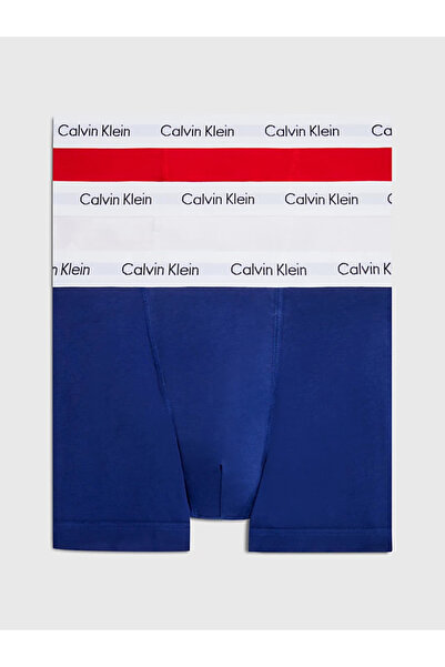 Calvin Klein 3'lü Pack Erkek Lacivert/Beyaz/Kırmızı Boxer