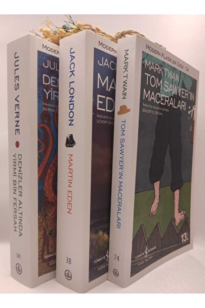 TÜRKİYE İŞ BANKASI KÜLTÜR YAYINLARI MARTIN EDEN,DENİZLER ALTINDA YİRMİ BİN FERSAH,TOM SAWYER'İN MACERALARI