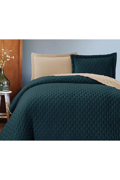 BELENAY Wood Blue Double Quilted Bedspread