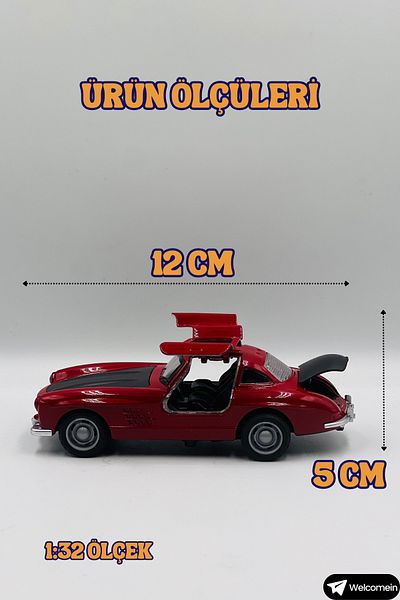 welcomein Toy Mercedes 300Sl Pull Drop Boxed Metal Die Cast Car Doors Opened Special for Collectors