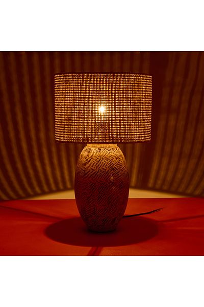 Safir Light Madrid Ceramic Lampshade - Brown - 50X50X30 cm