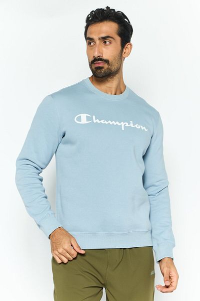 Champion Men Sportswear Fit Long Sleeve Sweatshirt, Light Blue
