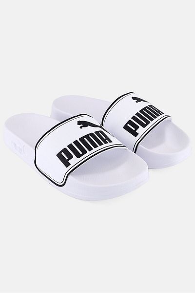 Puma Kids Girl Leadcat Brand Logo Slip On Slides, White