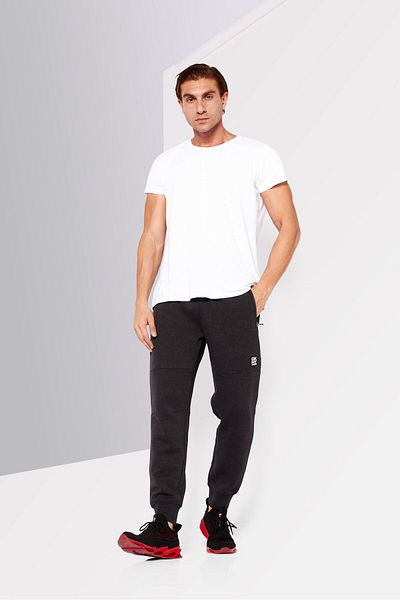 DKNY Sport Men Sportswear Fit Brand Logo Training Jogger Pant, Dark Heather Grey