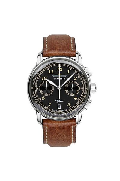 Zeppelin Mens Watch 7674-3, Quartz, 43mm, 5atm
