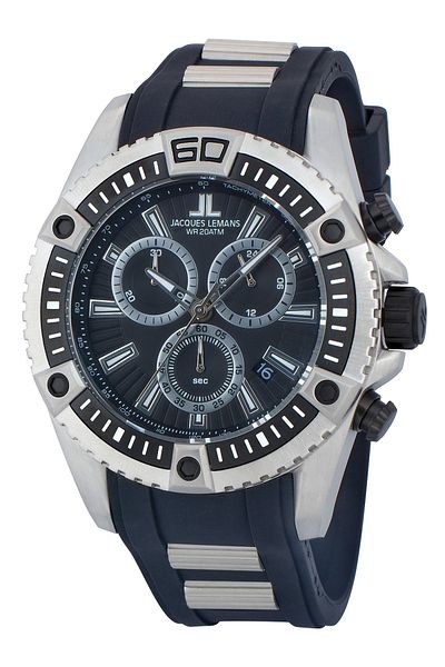 Jacques Lemans Ανδρικό ρολόι Jacques Lemans 1-1805B, Quartz, 46mm, 20ATM