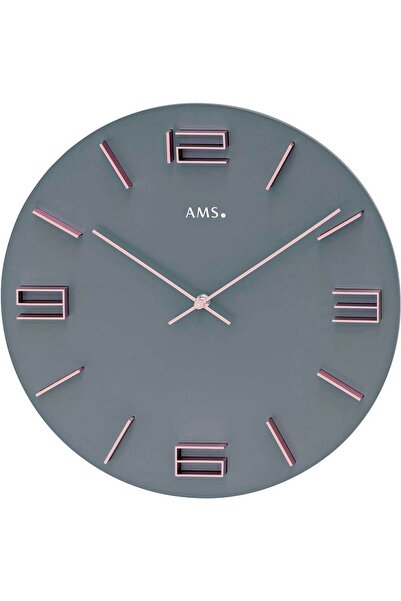 AMS Wall Clock 9590, Quartz, Grey, Analogue, Modern