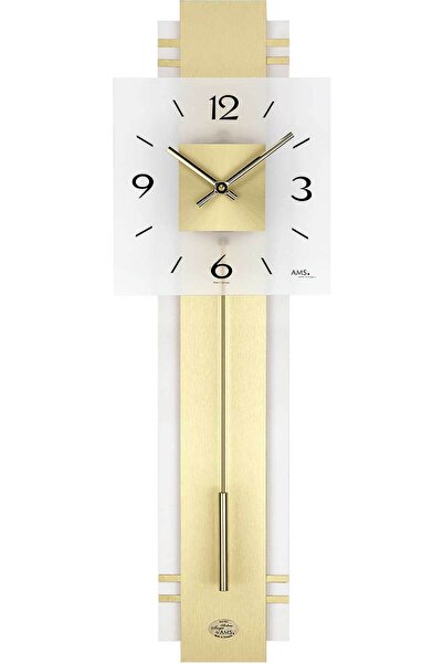 AMS Wall Clock 7301, Quartz, Silver, Analogue, Modern