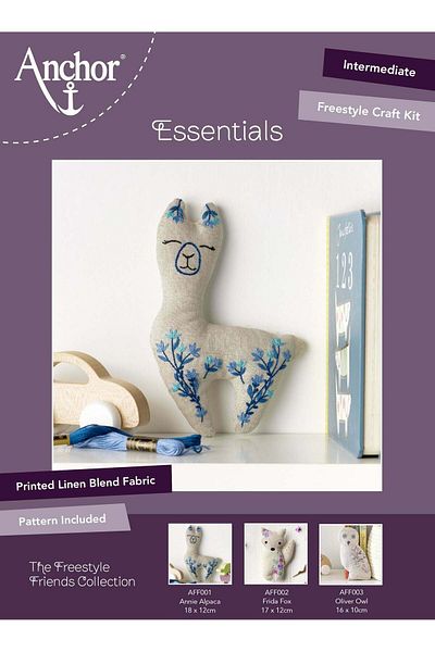 Anchor Alpaca Toy / Throw Pillow DIY Embroidery Kit 17X12Cm