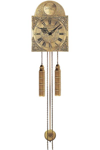 AMS Wall Clock 539, Mechanical, Gold, Analogue, Classic